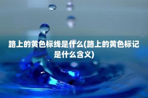 路上的黄色标线是什么(路上的黄色标记是什么含义)