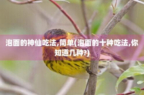 泡面的神仙吃法,简单(泡面的十种吃法,你知道几种?)