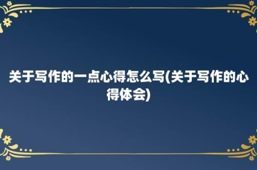 关于写作的一点心得怎么写(关于写作的心得体会)