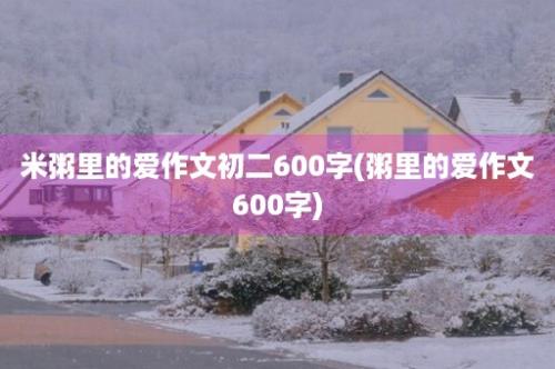 米粥里的爱作文初二600字(粥里的爱作文600字)