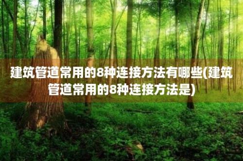 建筑管道常用的8种连接方法有哪些(建筑管道常用的8种连接方法是)