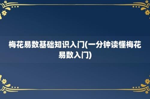 梅花易数基础知识入门(一分钟读懂梅花易数入门)