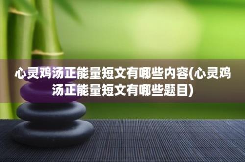 心灵鸡汤正能量短文有哪些内容(心灵鸡汤正能量短文有哪些题目)