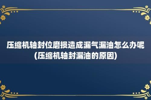 压缩机轴封位磨损造成漏气漏油怎么办呢(压缩机轴封漏油的原因)