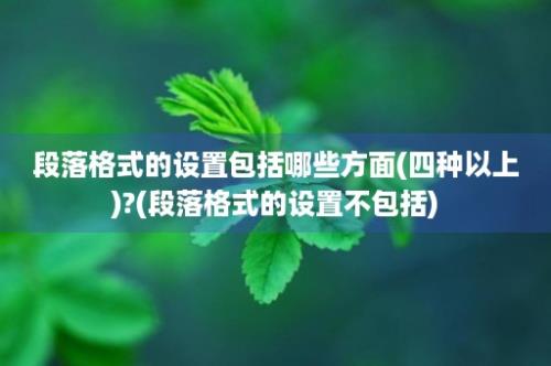 段落格式的设置包括哪些方面(四种以上)?(段落格式的设置不包括)