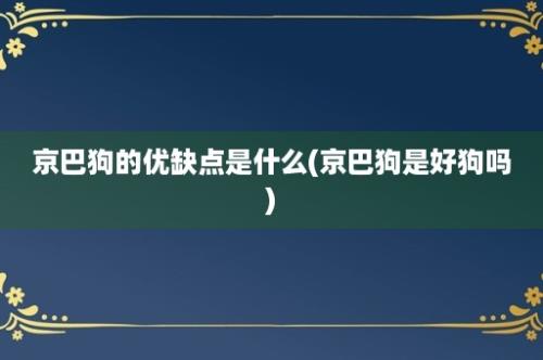 京巴狗的优缺点是什么(京巴狗是好狗吗)