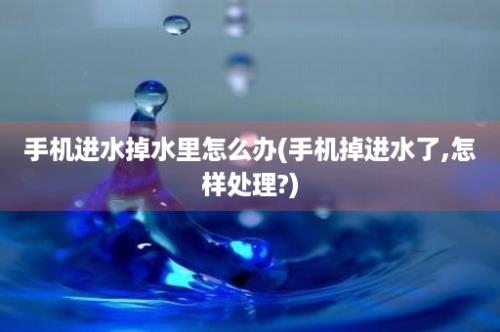 手机进水掉水里怎么办(手机掉进水了,怎样处理?)