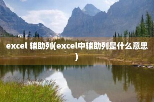 excel 辅助列(excel中辅助列是什么意思)