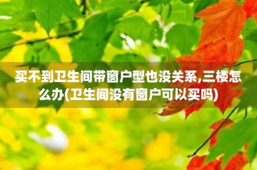 买不到卫生间带窗户型也没关系,三楼怎么办(卫生间没有窗户可以买吗)