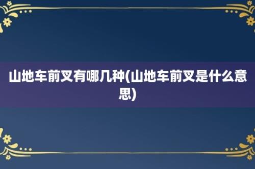 山地车前叉有哪几种(山地车前叉是什么意思)