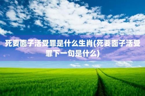 死要面子活受罪是什么生肖(死要面子活受罪下一句是什么)