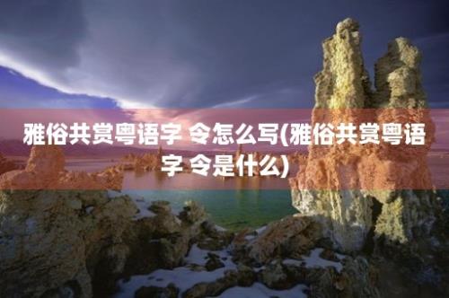 雅俗共赏粤语字 令怎么写(雅俗共赏粤语字 令是什么)