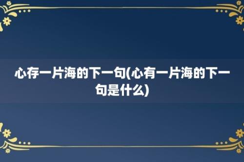 心存一片海的下一句(心有一片海的下一句是什么)