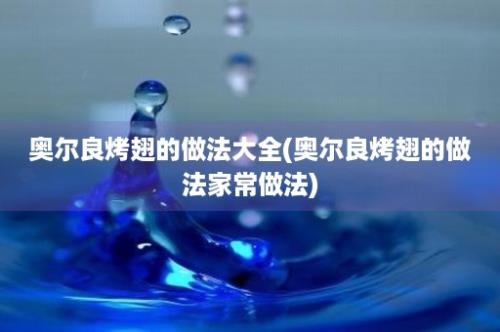 奥尔良烤翅的做法大全(奥尔良烤翅的做法家常做法)