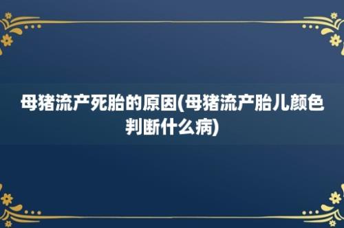 母猪流产死胎的原因(母猪流产胎儿颜色判断什么病)