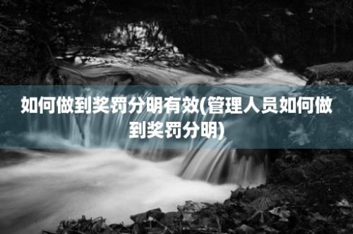 如何做到奖罚分明有效(管理人员如何做到奖罚分明)