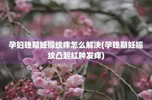 孕妇晚期妊娠纹痒怎么解决(孕晚期妊娠纹凸起红肿发痒)