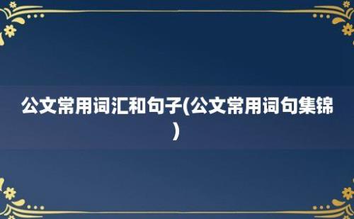 公文常用词汇和句子(公文常用词句集锦)