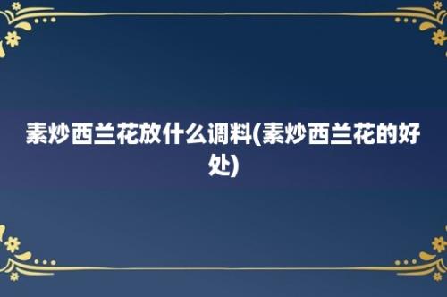 素炒西兰花放什么调料(素炒西兰花的好处)