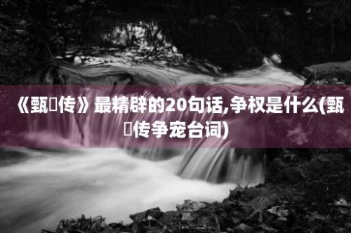 《甄嬛传》最精辟的20句话,争权是什么(甄嬛传争宠台词)