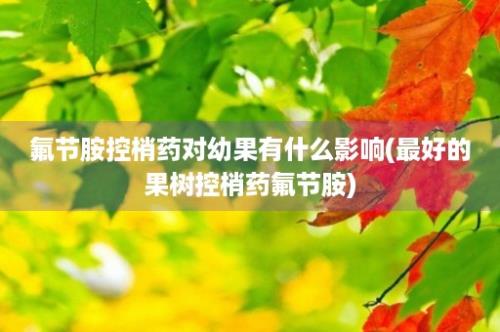 氟节胺控梢药对幼果有什么影响(最好的果树控梢药氟节胺)