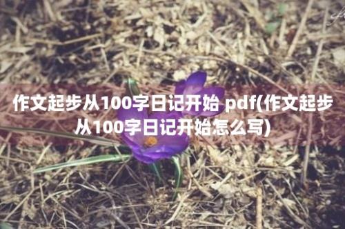 作文起步从100字日记开始 pdf(作文起步从100字日记开始怎么写)