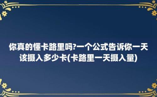 你真的懂卡路里吗?一个公式告诉你一天该摄入多少卡(卡路里一天摄入量)