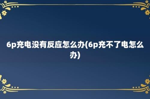 6p充电没有反应怎么办(6p充不了电怎么办)