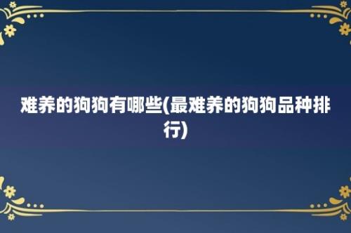 难养的狗狗有哪些(最难养的狗狗品种排行)