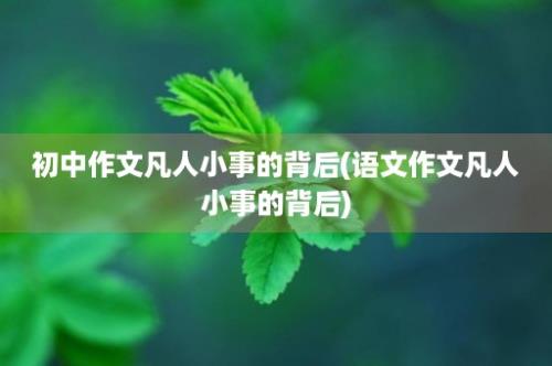 初中作文凡人小事的背后(语文作文凡人小事的背后)