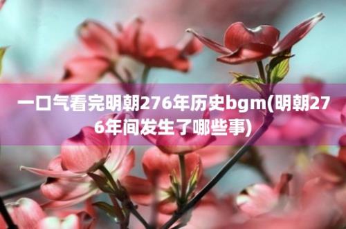 一口气看完明朝276年历史bgm(明朝276年间发生了哪些事)