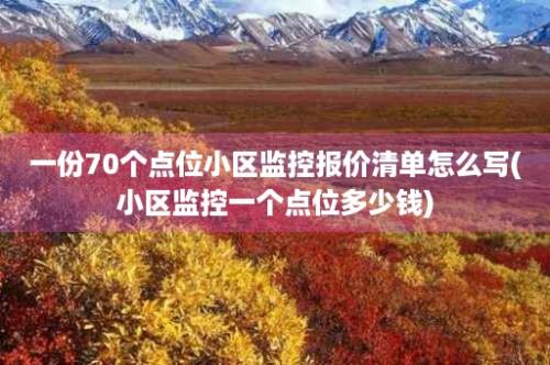 一份70个点位小区监控报价清单怎么写(小区监控一个点位多少钱)