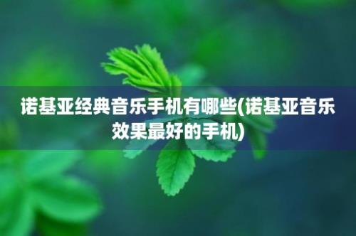 诺基亚经典音乐手机有哪些(诺基亚音乐效果最好的手机)