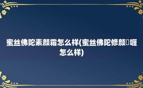 蜜丝佛陀素颜霜怎么样(蜜丝佛陀修颜啫喱怎么样)