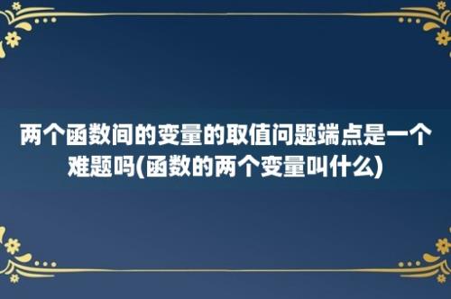 两个函数间的变量的取值问题端点是一个难题吗(函数的两个变量叫什么)