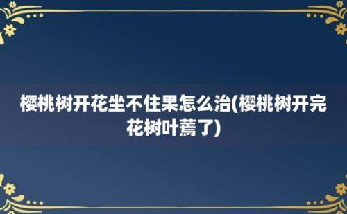 樱桃树开花坐不住果怎么治(樱桃树开完花树叶蔫了)