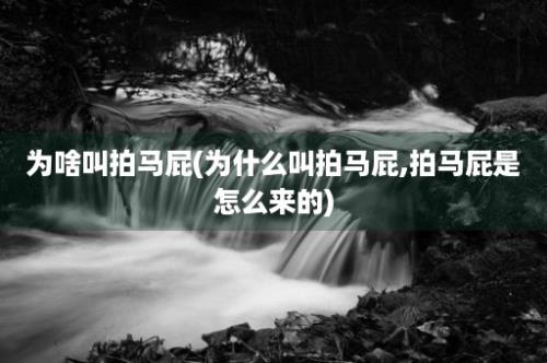 为啥叫拍马屁(为什么叫拍马屁,拍马屁是怎么来的)