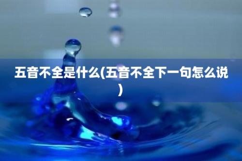 五音不全是什么(五音不全下一句怎么说)