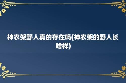 神农架野人真的存在吗(神农架的野人长啥样)