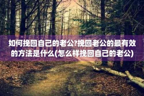 如何挽回自己的老公?挽回老公的最有效的方法是什么(怎么样挽回自己的老公)