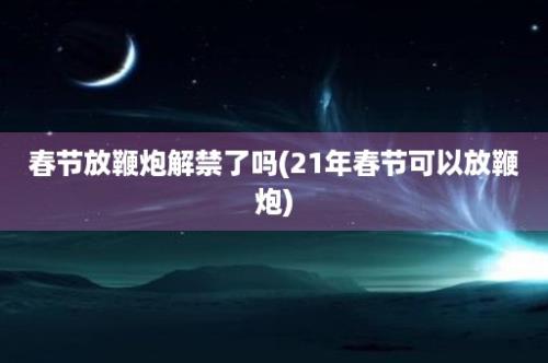 春节放鞭炮解禁了吗(21年春节可以放鞭炮)