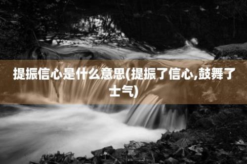 提振信心是什么意思(提振了信心,鼓舞了士气)