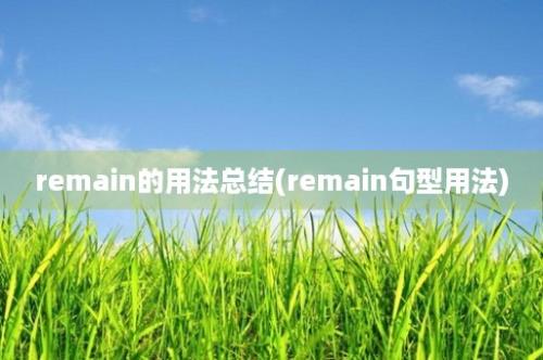 remain的用法总结(remain句型用法)