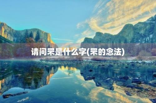 请问罘是什么字(罘的念法)