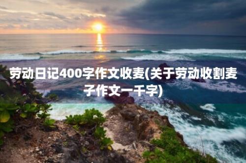 劳动日记400字作文收麦(关于劳动收割麦子作文一千字)