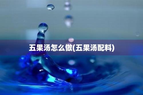 五果汤怎么做(五果汤配料)