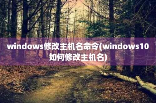 windows修改主机名命令(windows10如何修改主机名)