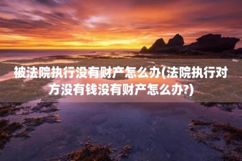 被法院执行没有财产怎么办(法院执行对方没有钱没有财产怎么办?)