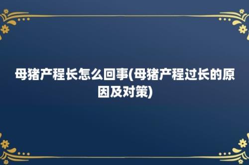 母猪产程长怎么回事(母猪产程过长的原因及对策)