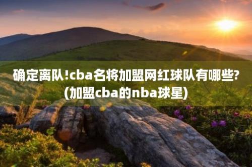 确定离队!cba名将加盟网红球队有哪些?(加盟cba的nba球星)